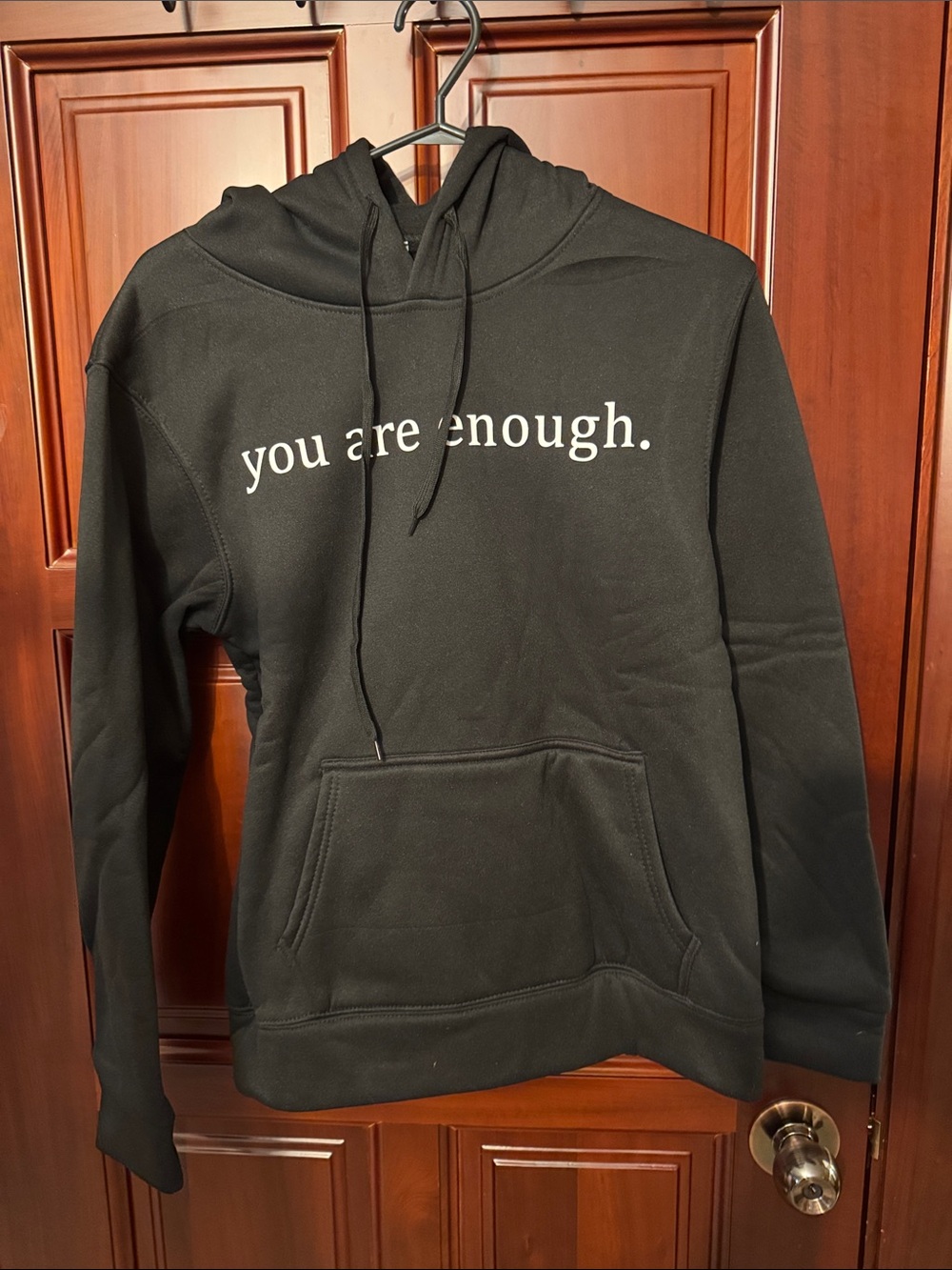 You Are Enough. Black Hoodie Sweater